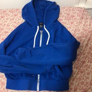 Forever 21 blue cropped zip up
